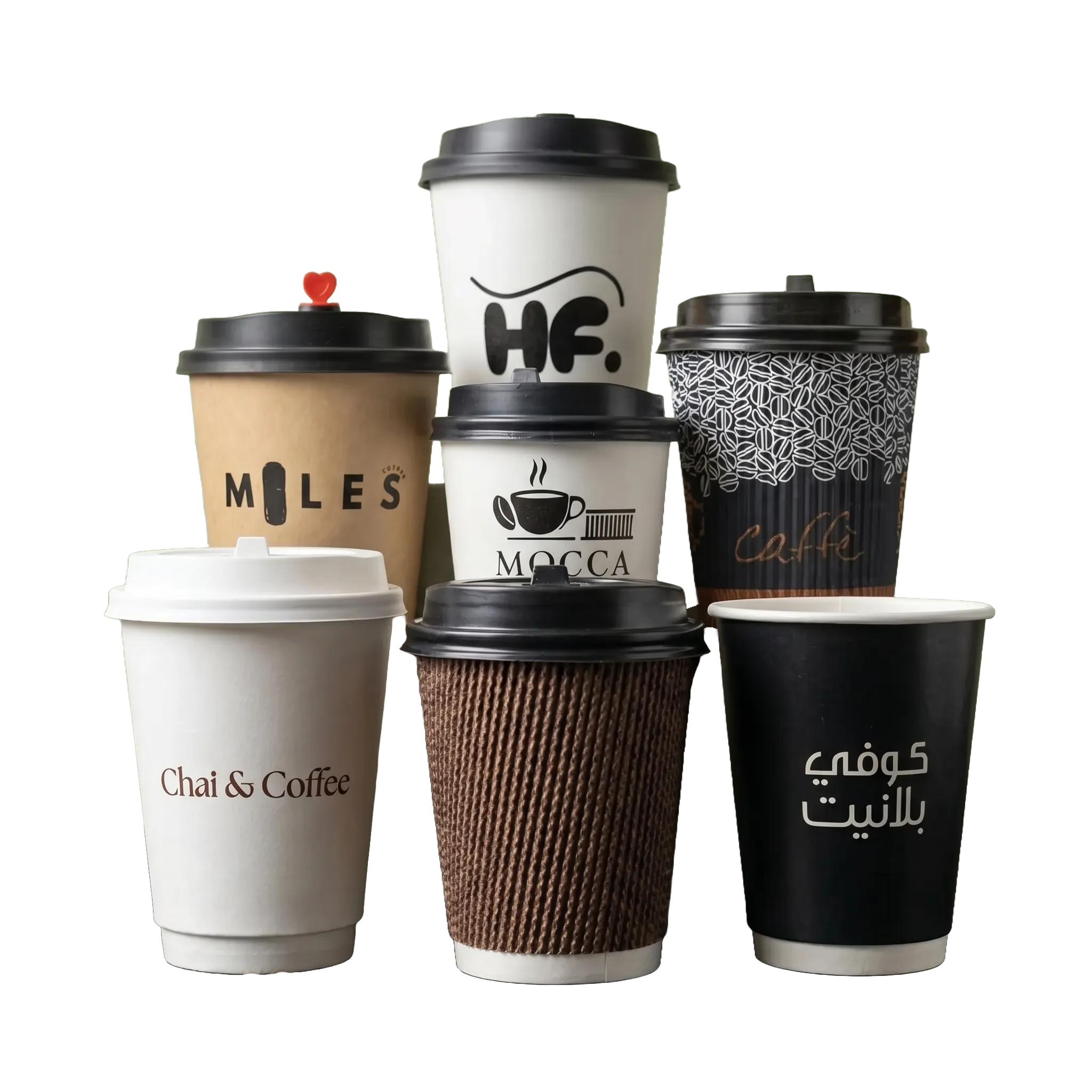 Custom printed paper coffee cups