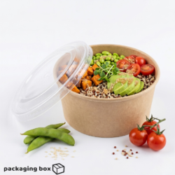 1300ml Round Kraft Bowl with Lid